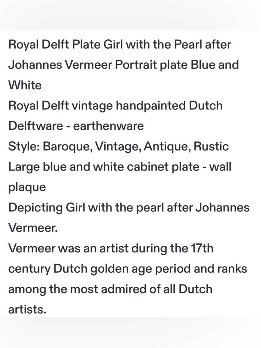 Delft Blue Antique/RARE Portrait Small Plate Display (5) - Picture 12 of 12